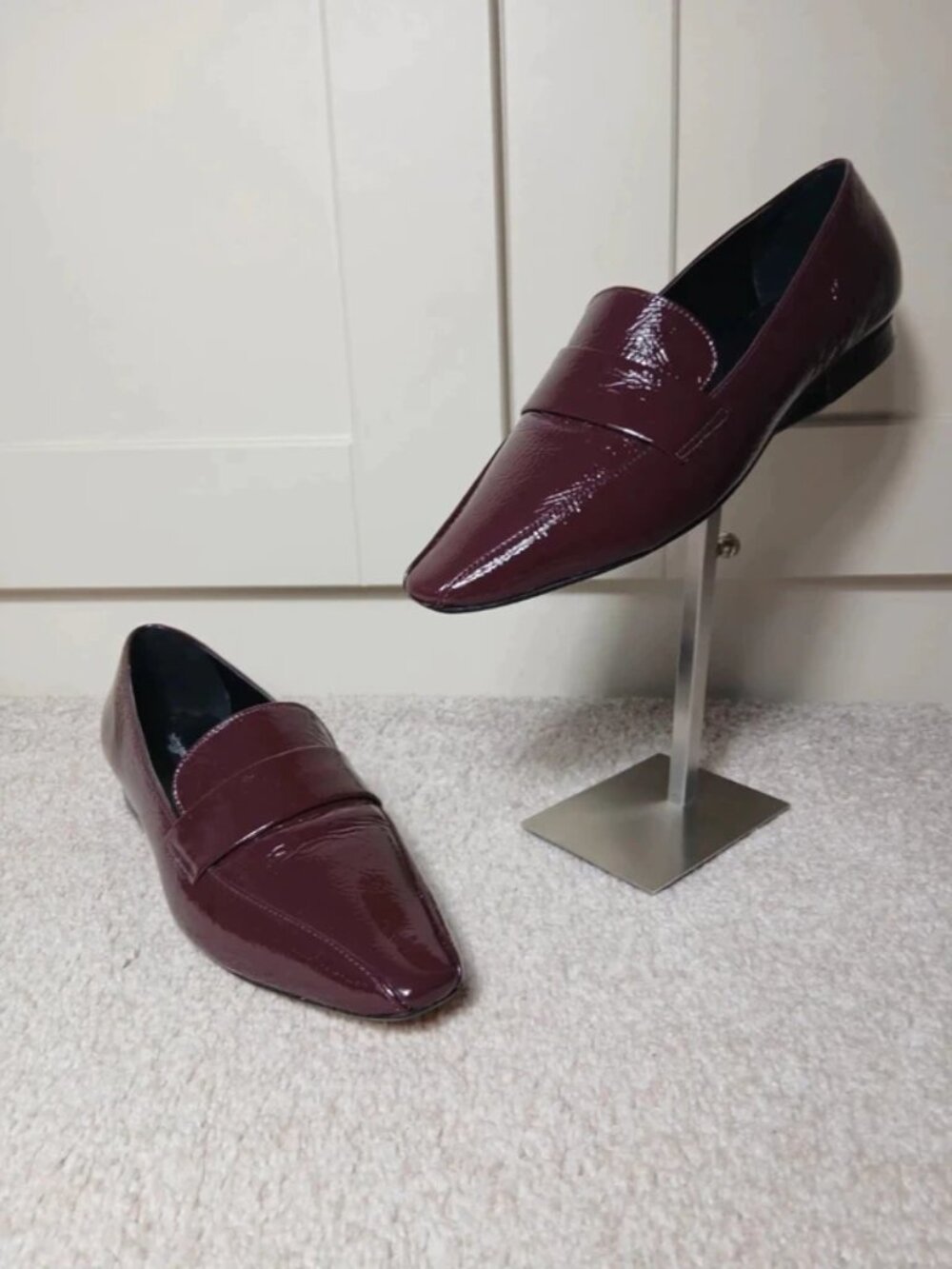 Womens Next Tabitha Simmons Shoes Loafers Size  6.5 EU 40 Square Toe Burgundy